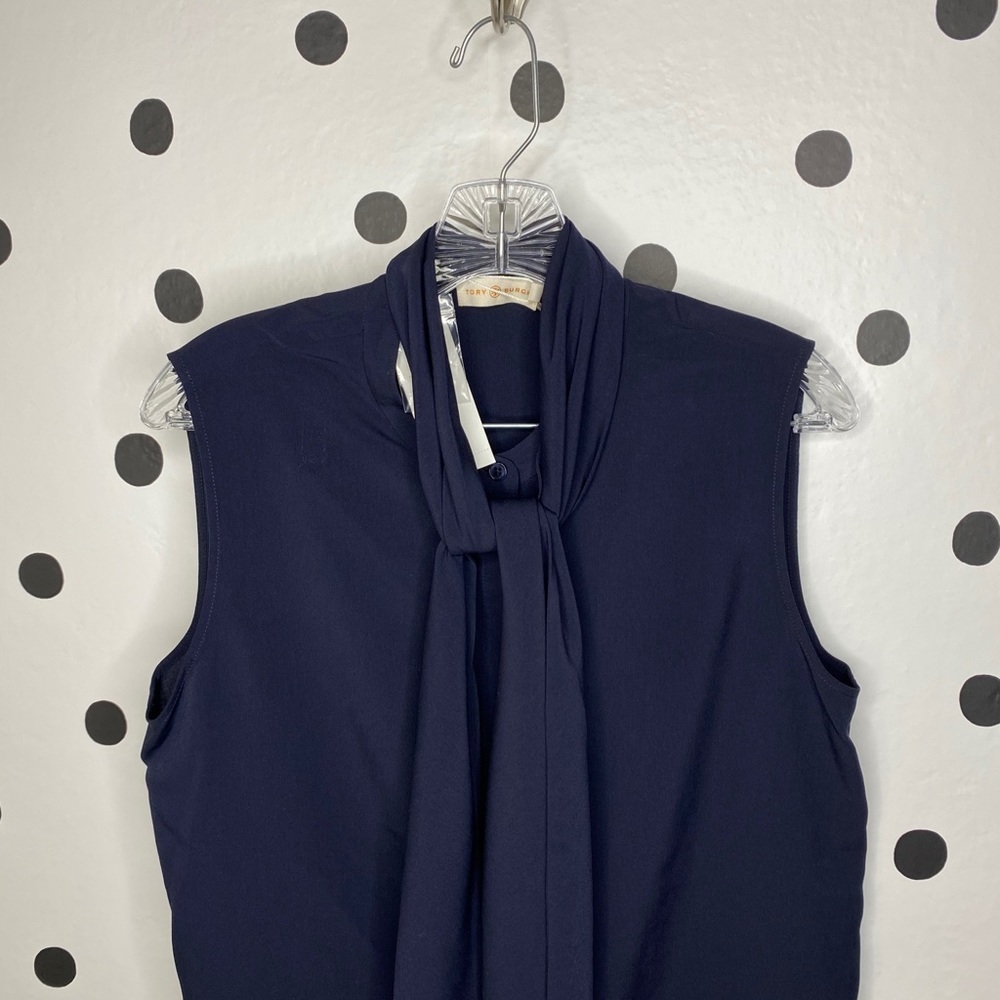 🆕TORY BURCH SLEEVELESS BOW BLOUSE SIZE 12 - Picture 4 of 14